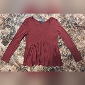 5/$25 Express Red V Neck Blouse